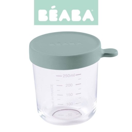 Pojemnik słoiczek szklany z hermetycznym zamknięciem 250 ml Eucalyptus green / Beaba