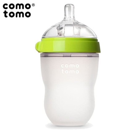 Antykolkowa butelka silikonowa 250 ml Green BABY  / Comotomo