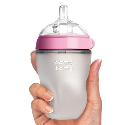 Antykolkowa butelka silikonowa 150 ml Pink NEWBORN / Comotomo