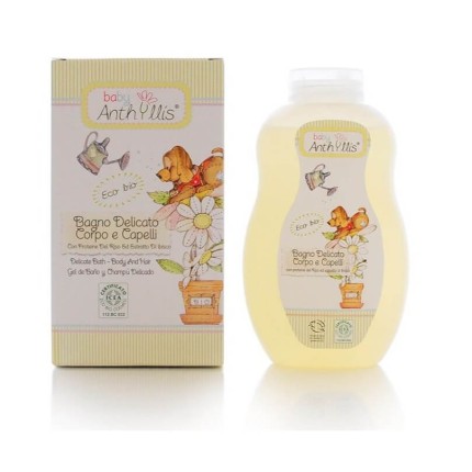 Delikatny płyn do kąpieli i szampon 2 w 1 - proteiny ryżu, ekstrakt z hibiskusa, 400 ml / Baby Anthyllis