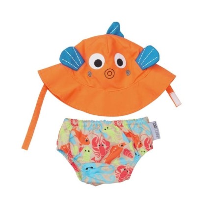 Pieluszka kąpielowa + czapka Rybka 3-6 miesięcy / Zoocchini