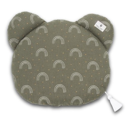 Płaska poduszka muślinowa MIŚ - Rainbow Khaki / Cosy Cott