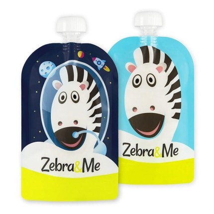 Wielorazowe saszetki do karmienia Astronauta I x2 / Zebra & Me