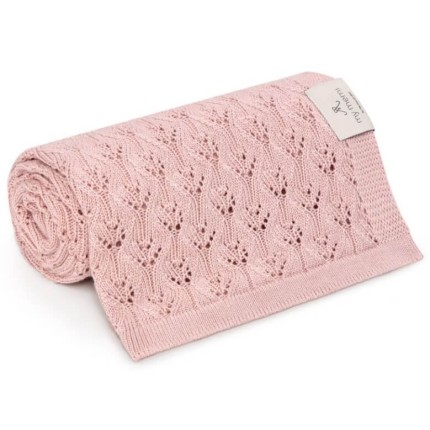 Ażurowy kocyk bambusowy 80x100 powder pink / My Memi