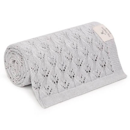 Ażurowy kocyk bambusowy 80x100 light grey / My Memi