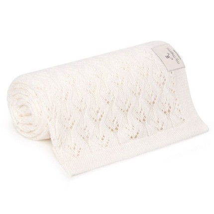 Ażurowy kocyk bambusowy 80x100 cream / My Memi