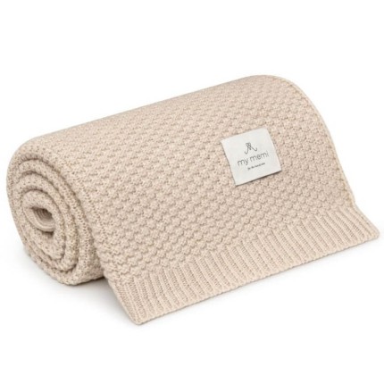 Kocyk ze 100% wełny merino warm beige - premium collection / My Memi