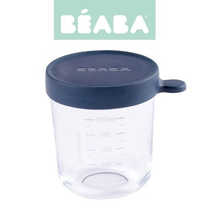 Pojemnik słoiczek szklany z hermetycznym zamknięciem 250 ml dark blue / Beaba