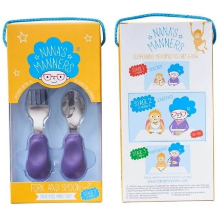 Widelec i łyżka 1-3 lat, ETAP 2 - purple / Nanas Manners