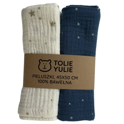 2-pak pieluszek muślinowych Cream / Tolie Yulie