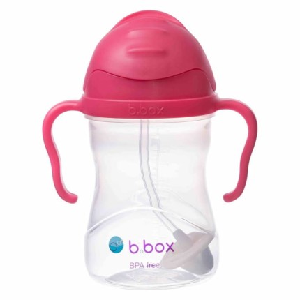 Bidon ze słomką 240 ml,  MALINOWY / b.box