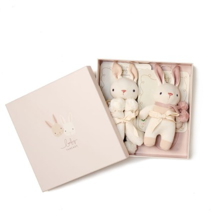 Zestaw prezentowy z bawełny organicznej, Cream Bunny / ThreadBear
