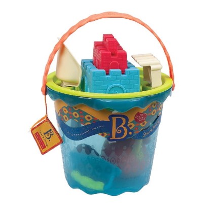 Shore Thing – wielkie wiaderko z akcesoriami do piasku – niebieskie / B.Toys BX1444Z