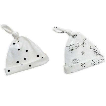 Czapeczka Krasnal 2-pack Kropki-Bloom, 2-4 miesiące / Sleepee