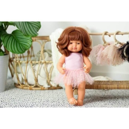 Strój Baletnicy dla lalki Miniland różowy : body + spódniczka tutu 38 cm