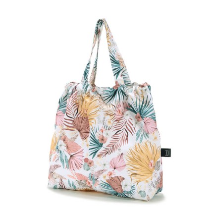 Shopper Bag z kieszonką - BOHO PALMS LIGHT / La Millou