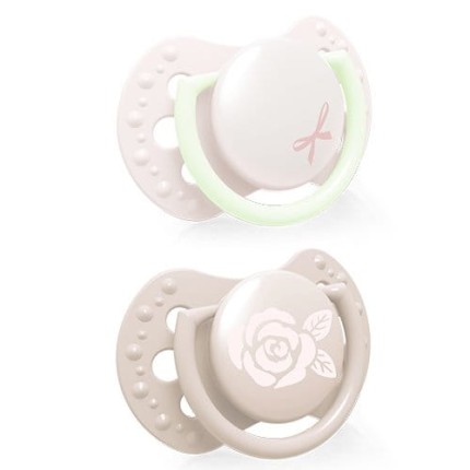 Smoczki Baby Shower Róż, 2 szt. 0-2 miesięcy / Lovi