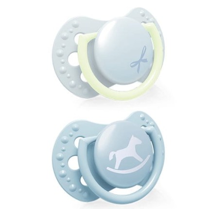 Smoczki Baby Shower Błękit, 2 szt. 0-2 miesięcy / Lovi