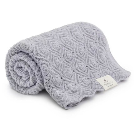 Kocyk ze 100% wełny merino grey Pearl - premium collection / My Memi