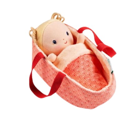 Lalka dzidziuś w koszyczku z ubrankiem i kocykiem Anais 12 m+ / Lilliputiens 83131