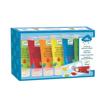 Farby do malowania palcami, 6 x 75 ml / Djeco   DJ08860