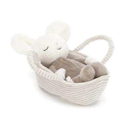 Rock-A-Bye Myszka w koszyczku 19 x 9 cm / Jellycat ROCK4M