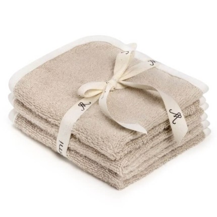 3-pak ręczniczków bambusowych do twarzy, odbijania, mycia - monocolor beige / My Memi