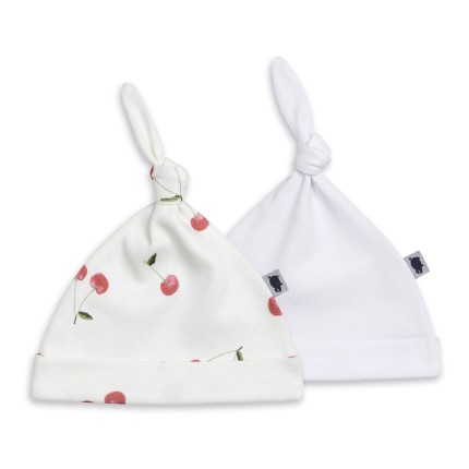 Czapka WISIENKI & BIAŁY, dwupak / PINK NO MORE