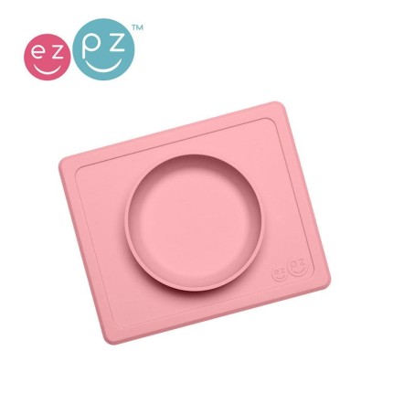 Silikonowa miseczka z podkładką 2w1 Mini Bowl pastelowy róż / EZPZ