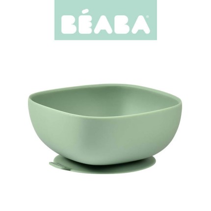 Silikonowa miseczka z przyssawką sage green / Beaba
