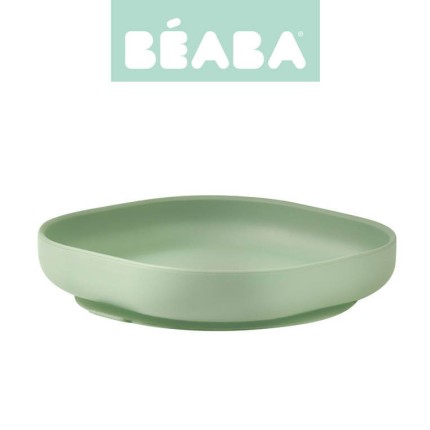 Silikonowy talerzyk z przyssawką sage green / Beaba