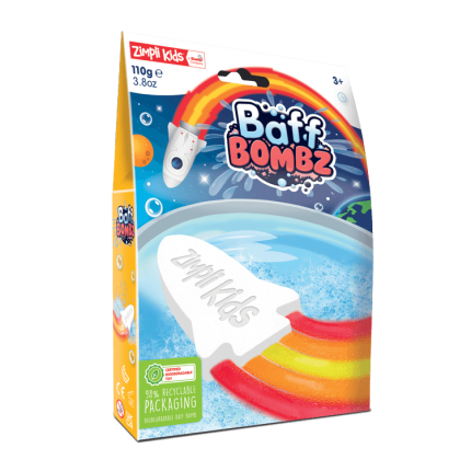 Rakieta do kąpieli zmieniająca kolor wody - Rainbow Baff Bombz, 110 g / Zimpli Kids