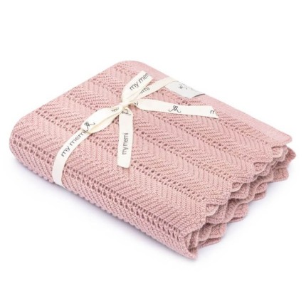 Bambusowy kocyk powder pink 80x100 - feather / My Memi