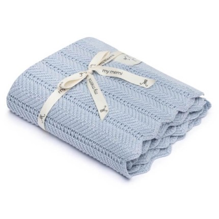 Bambusowy kocyk baby blue 80x100 - feather / My Memi