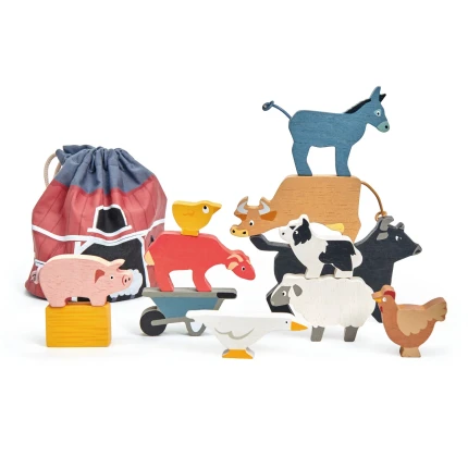 Drewniane figurki do zabawy - zwierzęta zagrodowe / Tender Leaf Toys