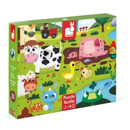 Puzzle sensoryczne 20 elementów Farma / Janod J02772