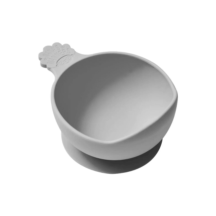 Miska silikonowa z przyssawką i uchwytem GREY / Nana's Manners