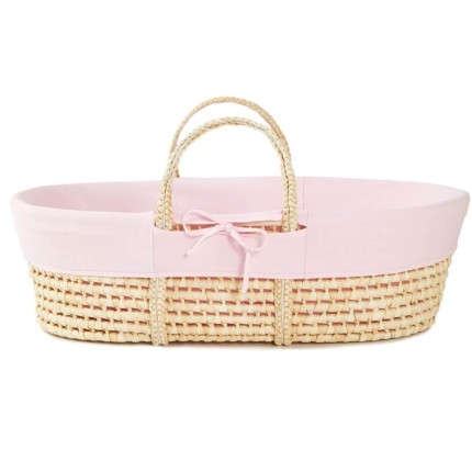 Wyściółka do kosza mojżesza Pink bawełna organiczna / AhojBaby