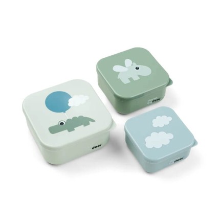Zestaw pojemników 3szt. Happy Clouds Green / Done by Deer 1236403