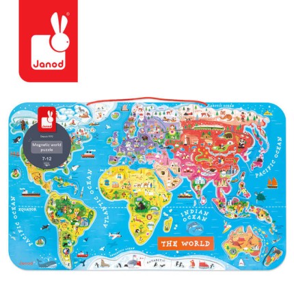 Puzzle magnetyczne Mapa świata / Janod