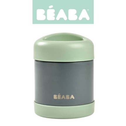 Pojemnik-termos obiadowy ze stali nierdzewnej z hermetycznym zamknięciem 300 ml: mineral grey, sage green / Beaba
