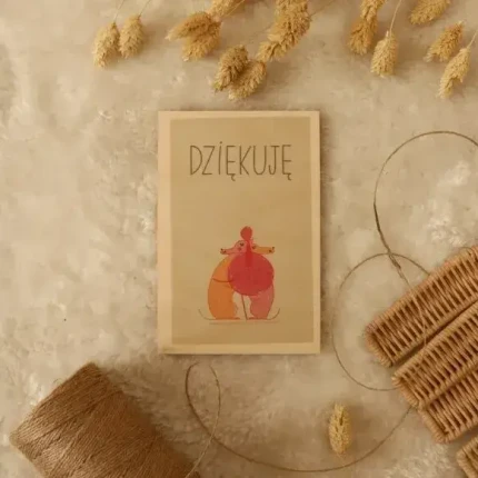 Drewniana kartka okolicznościowa - Dziękuję