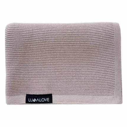 Lekki, dzianinowy kocyk - mgiełka karmel / Lullalove
