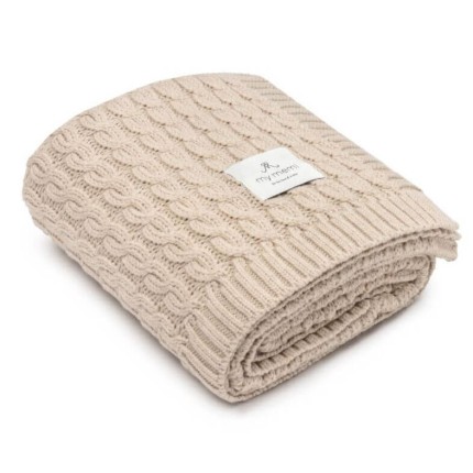 Ciepły kocyk ze 100% wełny merino warm beige - premium collection / My Memi