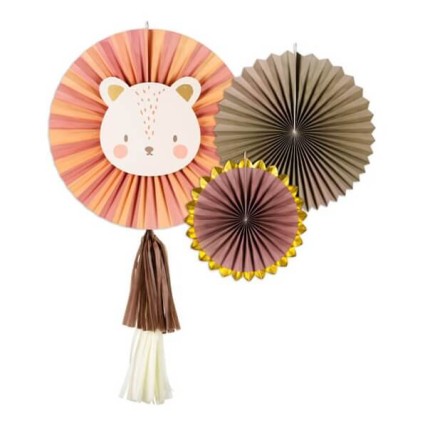 Rozety dekoracyjne Lew, 26-43 cm / PartyDeco