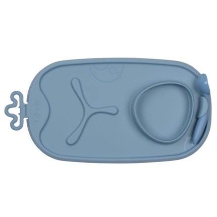 Zwijana mata BLW do nauki samodzielnego jedzenia - błękit / b.box roll + go
