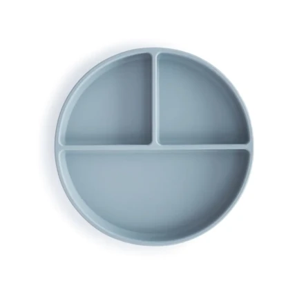 Talerzyk silikonowy  z przyssawką - Powder Blue / Mushie