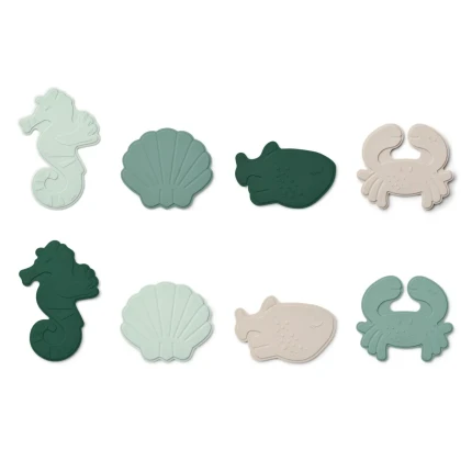Mini przyssawki do kąpieli Paola - Sea creature, peppermint multi mix / Liewood
