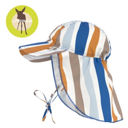 Czapka przeciwsłoneczna z daszkiem i osłoną karku UV80 Splash & Fun Fale blue-nature / Lassig