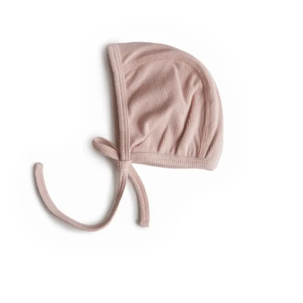 Wiązana czapeczka bonetka - Blush / Mushie